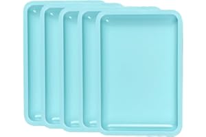 SENLIN DENTAL 5PCS Stainless Steel Trays, Autoclavable Dental Trays, Sturdy and Durable Can Be Used to Store Lab Instruments, Dental Instruments, Medical Instruments, Jewelry Tools (Blue)