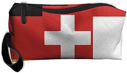 German Swiss Austrian Flag Portable Travel Home Lingerie Bra Cosmetic Make-up Storage Bag Handbag