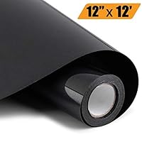 PU Heat Transfer Vinyl Roll - 12in x 12ft, Iron on HTV Vinyl for Silhouette and Cricut by Somolux Easy to Weed Iron on Vinyl Heat Press, DIY Design for T-Shirts, Pillow and other textiles (Black)