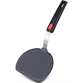 Tenta tenta kitchen Silicone Turner Wide Pancake Spatula Pizza Peel Kitchen Utensil Nonstick Cookware Safe Kitchen Flipper for Griddle Cooking and Baking- 600°F Heat-Resistant Rubber Egg Spatulas.