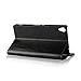 iCoverCase Compatible with Sony Xperia XA Ultra Case, Genuine Leather Wallet Case [Slim Fit] Folio Book Design with Stand and Card Slots Flip Case Cover (Black)