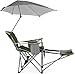 Sport-Brella 3-Position Recliner Chair with Removable Umbrella and Footrest, Moss Green