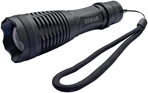 Odear Bright Handheld Zoomable LED Flashlights- Tactical Emergency Nightlight - Waterproof Spotlight For Work, Auto, Camping, Garage - AAA / Battery Powered