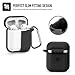 Bqmte Newest 2019 AirPods Case [Front LED Visible] Soft Silicone Protective AirPods Accessories Cover Compatible for AirPods 2 Wireless Charging Case (Black)