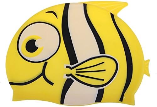 Children Cartoon Swimming Cap Silicon Diving Waterproof Cartoon Swimming Cap Yellow