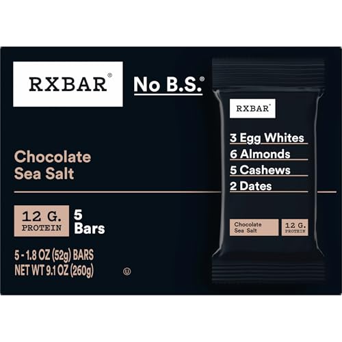 RXBAR PROTEIN BARS, PROTEIN SNACK, SNACK BARS, CHOCOLATE SEA SALT, 9.1OZ (5 COUNT)