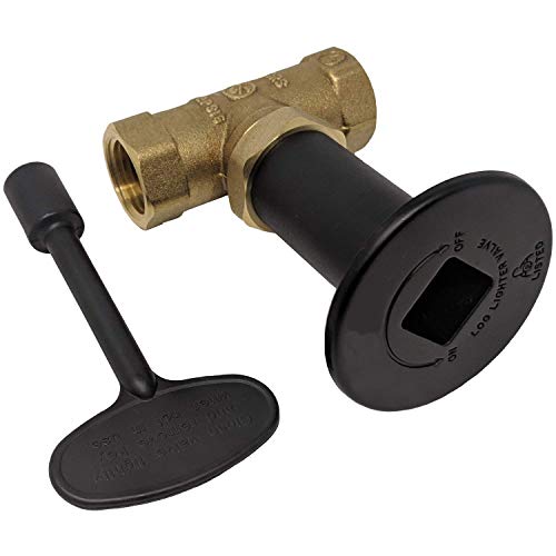 Midwest Hearth 3" Gas Fire Pit Key Valve Kit 1/2" NPT Flat Black