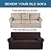 H.VERSAILTEX Stretch Oversized Sofa Cover 1 Piece Sofa Slipcovers for Living Room Feature Thick Checked Jacquard Fabric with Elastic Bottom, Sofa X-Large - Chocolate