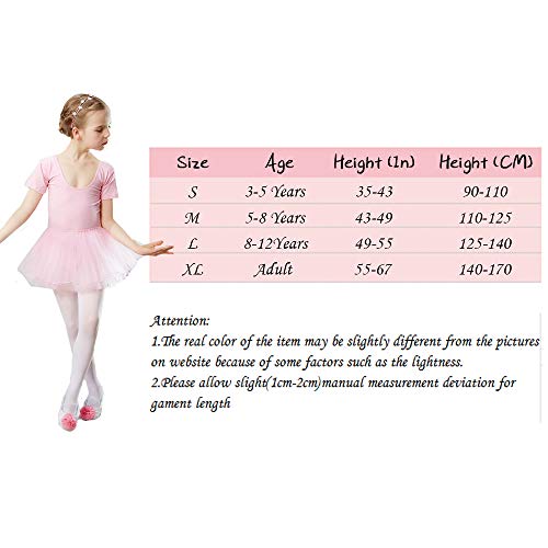 WEWINK PLUS Girls Ballet Tights 3 Pairs Dance Ballet Ultra Soft Pro Ballet Footed Tights with Holes (4 Pack Pink, Child L Age 8-12 (125-140cm))