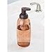 mDesign Refillable Glass Foaming Hand Soap Dispenser - Foam Soap Pump Bottle Container for Bathroom Counter Top - Decorative Foam Soap Dispenser - Malloy Collection - 2 Pack - Sand Brown/Bronze