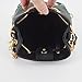 LABANCA Cactus Embroidery Shoulder Bag with Drawstring Chain Mini Bucket Bag PU Leather Crossbody Bag Black for Women Girls