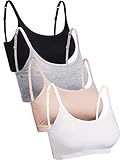 Blulu Mini Camisole Bra Wireless Padded Bra with Adjustable Straps for Women Girls Favors (S Size, Color Set 3)