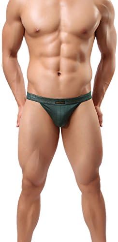 CAESER ARCHY Men's One Pack Bikinis Solid Color Underwear Low Rise Thongs Brief