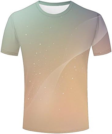 wanglujun 3D Printed Mens Bright Light Reflection T Shirts Top Tees M
