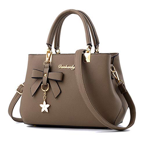Dreubea Womens Handbag Tote Shoulder Purse Leather Crossbody Bag Khaki