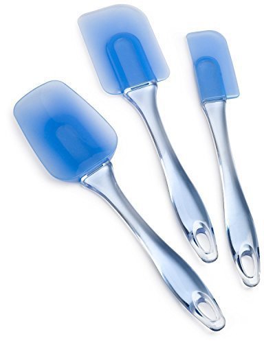 Ewei's Homewares Easy Flex 3-pieces Silicone Spatula Set, Blue, Heat-resistant