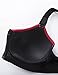 SYROKAN Women's Active Front Zipper High Impact Full Support Workout Sports Bra Black 38DD