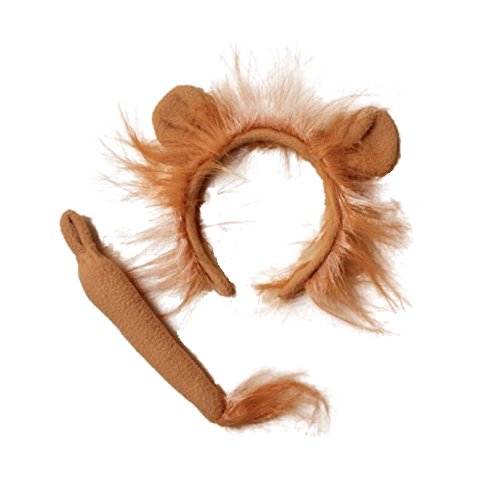 Brown Lion Ears and Mane Alice Hair Band and Tail Set Fancy Dress Party Hen