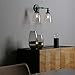 Phansthy Black Wall Sconce Double Sconce Light with Dual 5.6 Inches Clear Glass Lampshade(Black)