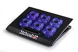 Techstick Laptop Cooler Cooling Pad with LED Display,Ultra Slim Portable USB Powered,6 Fans 2 USB Ports,Perfect for 12-17 Inches Laptops,Notebook