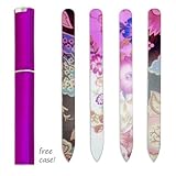 Super-Gentle Crystal Glass Nail File - Free Elegant Hard Case for Purse or Pocket