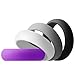 Aven Womens Silicone Wedding Ring - 4 Rings Pack - 5.5mm Wide(2mm Thick)-Purple, Grey, Black, White(6)