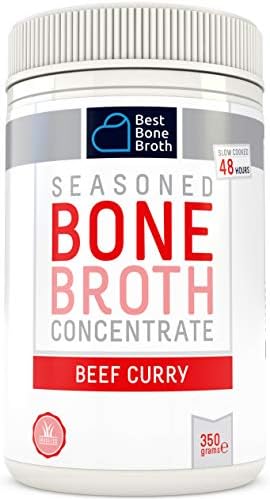 BONE BROTH Premium Beef Bone Broth Concentrate Curry Flavor - Maximized Nutrition Bone Broth On The Go - No Hormones or Additives, Delicious Natural Flavor, Sourced From AU & NZ Beef