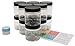 Clear 4 Ounce PET Round Plastic Jars with Black Lids, and 1 Mini Jar, 12 Pack (C4BMJ12)