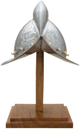 Medieval pikemen's helmet Morion, cauterized ornaments