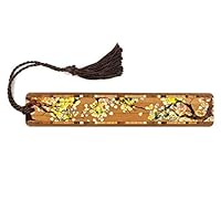 Mitercraft Tree Branch with Leaves in Color Wooden Bookmark with Brown Tassel - Personalized Version Also Available - Search B071JVLPW8