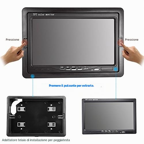 12 V-24 V 7 Inch TFT LCD HD Car Reversing Camera + Camper Truck Trailers 18 LEDs Infrared Night Vision Waterproof Rearview Reverse Backup Camera with 10M Cable