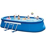 Intex 20ft X 12ft X 48in Oval Frame Pool Set with Filter Pump, Ladder, Ground Cloth & Pool Cover