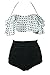 COCOSHIP Women's Retro Boho Flounce Falbala High Waist Bikini Set Chic Swimsuit(FBA)