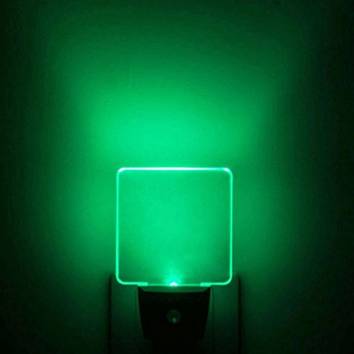 [Pack of 2] Iavo Auto ON/OFF Plug In LED Night Light with Dusk to Dawn Sensor (Bright Green Glow)