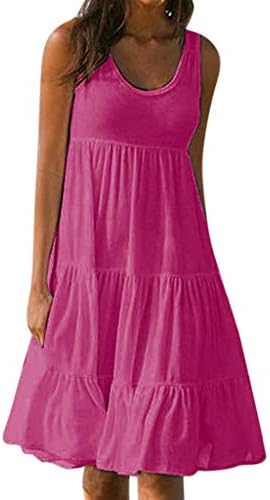 Tianjinrouyi Dress Womens Midi Dress Ruched Club Party Camis Dress Beach Sundress