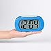 Lomanda Digital Alarm clock, Easy to Set Kids Alarm Clock Battery Operated Large LED Display Clock Silicone Cover with Backlight Snooze Bedrooms Great for Kids Boys Girls (Blue)