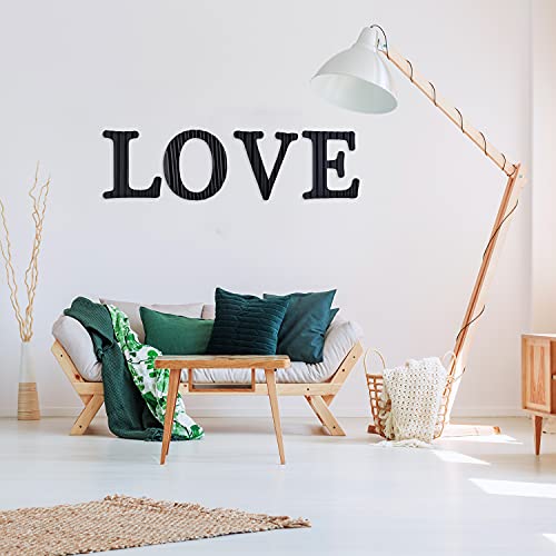 13.7" Metal Letters for Wall Decor, Corrugated Black Large 3D Letters