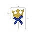 Gold Glitter Royal Prince Crown Cake Cupcake Toppers Picks for Wedding Birthday Baby Shower Boys' Party Decorations 30 PCS