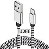 Deegotech 10FT USB C Cable for Samsung Galaxy S9, Long Nylon Braided USB C Power Cable Fast Charging Data Sync 2.0 Cord for Galaxy S10 S10E S8, Note 10/9/8,Moto Z, Google Pixel, LG V40 THINQ/G7 G6/V30