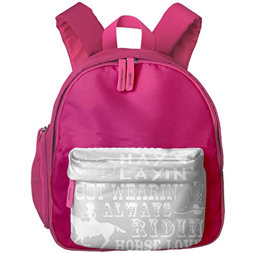 Kid'sI'm A Mane Braidin' Hay Layin Boot Wearin Always Riding Horse Lovin Girl Unisex Full 3D Printed With Zipper Pocket School Travel Shoulder Bag Kids' Backpacks For Children