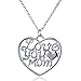 MagicW Gifts for Mom Women Love You Mom Heart Pendant Necklace Mom Gifts Charm Fashion Chain Necklace Gifts for Mom from Son Daugter