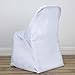 Efavormart 50pcs White Round Premium Polyester Folding Chair Cover for Wedding Party Event Banquet Catering