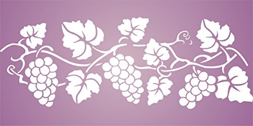 Grapevine Stencil (size 14”w x 5”h) Reusable Stencils for Painting