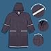 Fabugears Kids Raincoat | Boys, Juniors, Youth Waterproof Rain Jacket | Snap-On Closures | Hooded and Long Sleeves with Reflectors | Full-Length Rain Slicker | Size: L (10-12) Color: Navy Blue