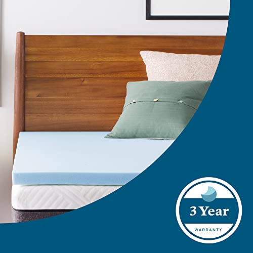 Lucid 2 Inch Mattress Topper Twin Gel Infused Memory Foam Memory