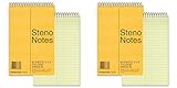 National Brand Brown Board Cover Steno Notebook, Gregg, Green Paper, 6 x 9 Inches, 60 Sheets (36646), 2 Packs