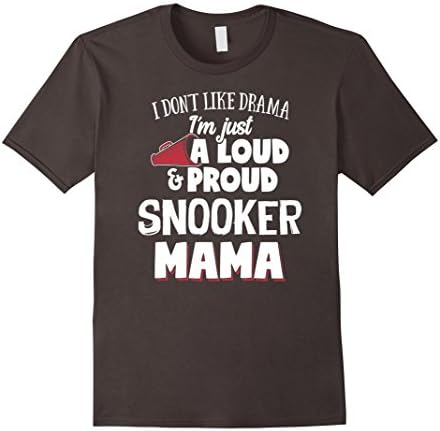 Mens Snooker Mom T-Shirt - Loud and Proud Mama! Medium Asphalt
