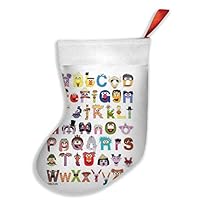 BOAOHG Sesame Street Alphabet Christmas Stocking Socks for Home Decorations Restaurant Hotel and Party Supplies