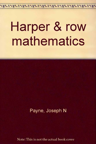 Harper & row mathematics 0065430077 Book Cover
