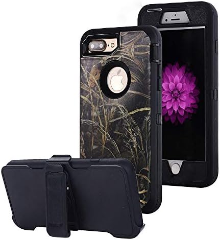 iPhone 7 Plus Case,iPhone 8 Plus Case, AIKIN Heavy Duty Hybrid Defender Military Grade Impact Shockproof Armor Camouflage Case with Built-in Screen Protector Belt Clip for iPhone 7/8 Plus (G/Black)